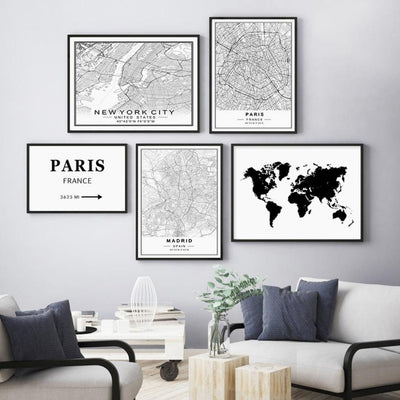 World City Maps Canvas Painting - Vermilton