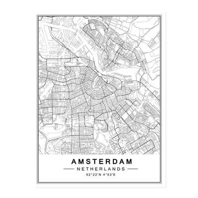World City Maps Canvas Painting - Vermilton