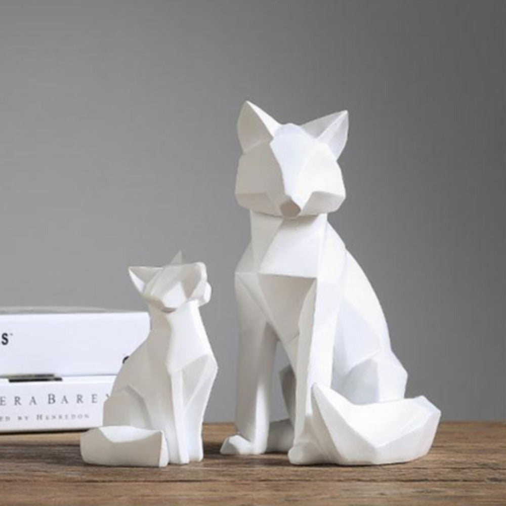 Geometric Nordic White Fox Ornament